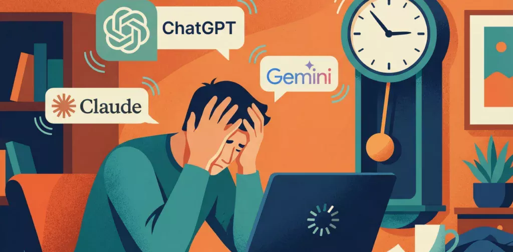 ChatGPT・Claude・Geminiが重い？「通常より時間がかかっています」の原因と対処法